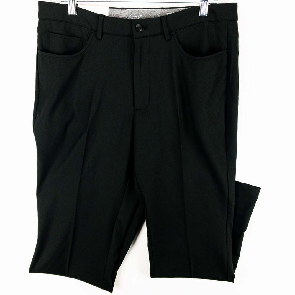 Greg Norman Travel Pants Men’s 34x30 Black Stretch Golf Performance NWT